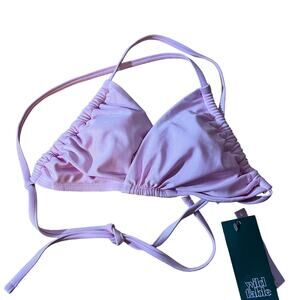 Wild Fable Women's Light Pink Lurex Twist Front Bikini Top - Size Medium - NWT